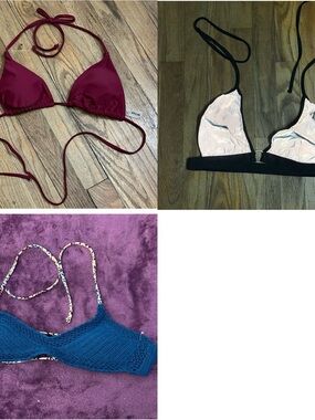 Three bikini tops